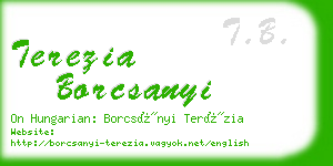 terezia borcsanyi business card